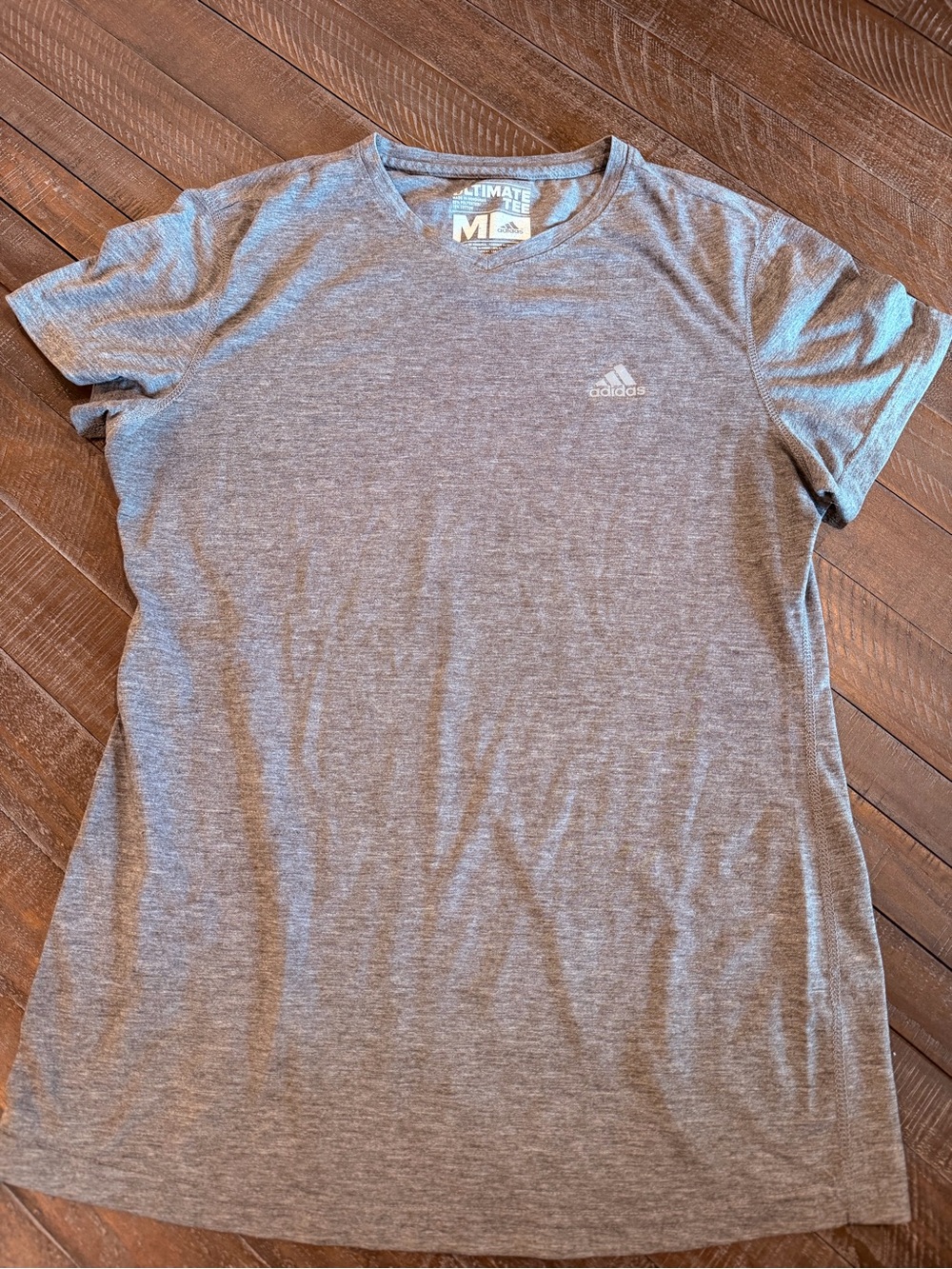 Adidas Women’s Heather Gray V-Neck Athletic Tee